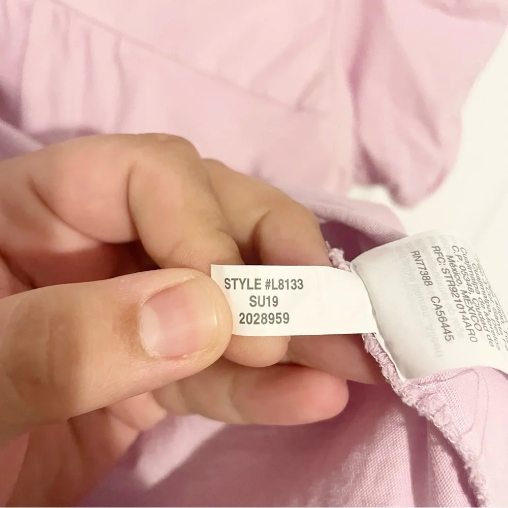 J. Crew Eyelet Top with Puff Sleeves Size Small Lilac Cotton Jersey Tee Pastel - Picture 4 of 6